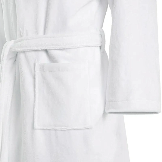 Халат банный микровелюр Luscan, 52, 300 гр/м2, Отель белый