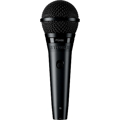 Микрофон Shure PGA58-XLR-E, кардиоидный вокальн c выкл, с кабелем XLR-XLR