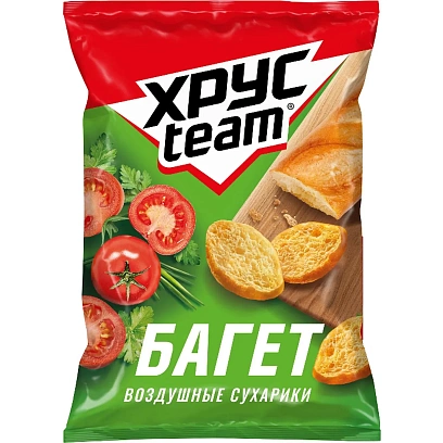 Сухарики Хрустим багет томат/зелень, 60гx24шт/уп