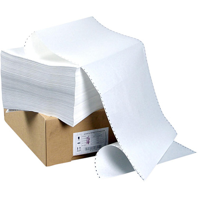 Бумага перфорированная 420мм 1-сл.,шаг12 ,бел.100%,НП, 1500л/уп