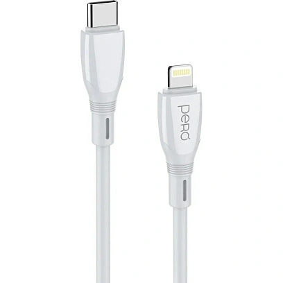 Кабель PERO DC11 PD Type-C to Lightning, 27W, 1m, White