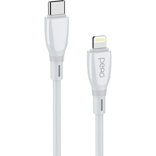 Кабель PERO DC11 PD Type-C to Lightning, 27W, 1m, White
