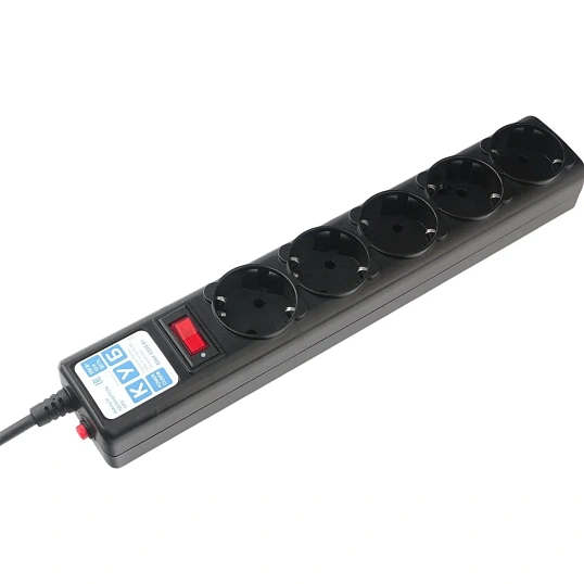 Сетевой фильтр Power Cube 5р/10м 10А/2,2кВт черн (SPG5-10M)