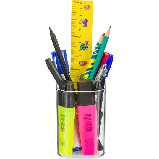 Подставка-стакан для канцелярских принадлежностей Attache office прозрачный