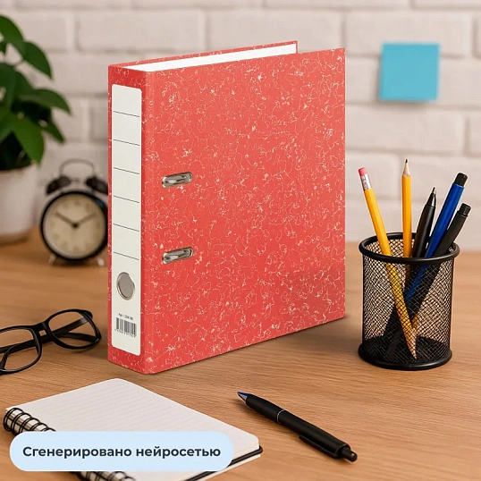 Папка-регистратор Attache Economy без мет.уголка_бюдж 75мм ч/б,крас,бум/бум