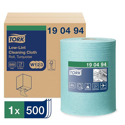 Материал протирочный нетканый Tork безворс.W1 500лx1рул/кор,гол.190494