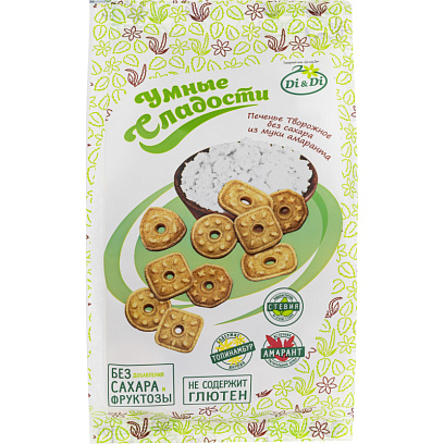 Печенье Умные сладости Di&Di творожное без сахара, 160г