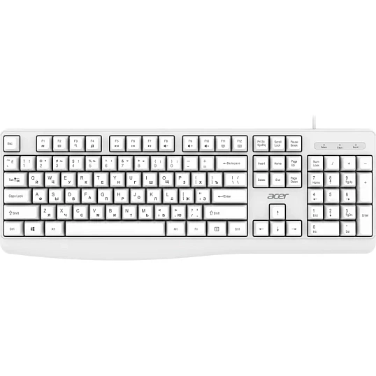 Клавиатура Acer OKW301 белый USB (ZL.KBDCC.01B)