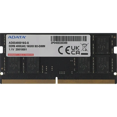 Модуль памяти AData SO-DIMM DDR5 16GB 4800MHz (AD5S480016G-S)
