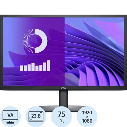 Монитор Dell 23.8 E2425H VA LED 250cd 1920x1080 75Hz VGA DP FHD