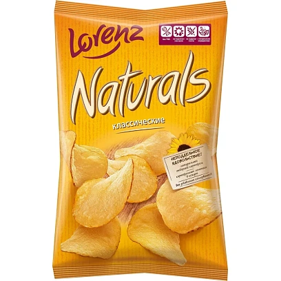 Чипсы картофельные Lorenz Naturals классические, с солью 100г