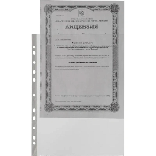 Файл-вкладыш А4 100шт., гладкая Элементари 45мкм