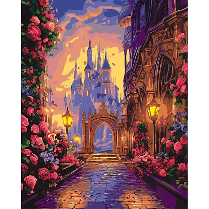 Картина по номерам на картоне 40x50 см Волшебный замок Кпн-398