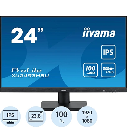 Монитор Iiyama 23.8 ProLite XU2493HSU-B7 FHD/IPS/100Гц/HDMI/DP/USB/черный