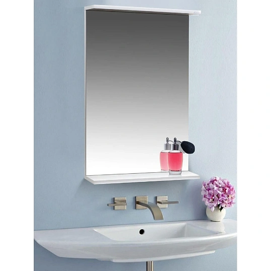 Зеркало TZ_Бора-бора 50 с полкой, белое