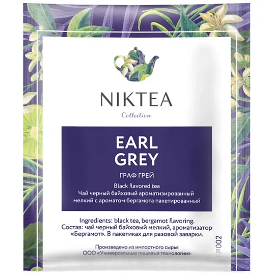 Чай Niktea черный Earl Grey с бергамотом, 25штх1,75г/уп