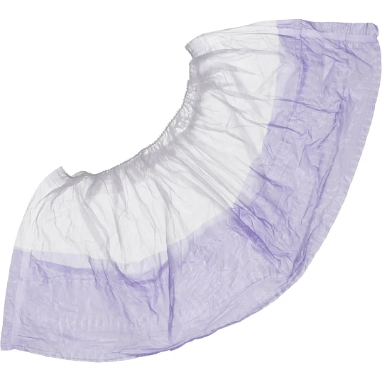 Бахилы 3,6 г, 1рез, 2-ая под, бело-фиолетовый,10+10 мкм, Комус, 50пар/уп