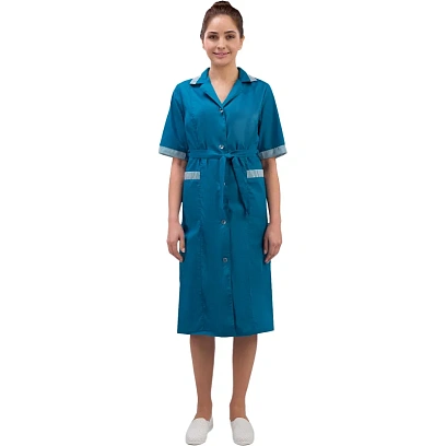 Халат для горничных и уборщиц у01-ХЛ кор.рук бирюз(р.64-66)158-164