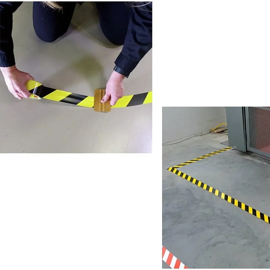 Лента для разметки ПВХ желто-черный 50ммx33м (KMSW