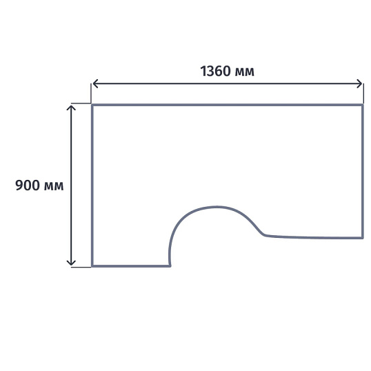 Стол SP Бюджет левый 2364 (402662) дуб сонома 1360