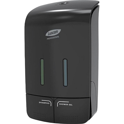 Дозатор для жидкого мыла Luscan Prof Etalon 2x550мл черный 151052