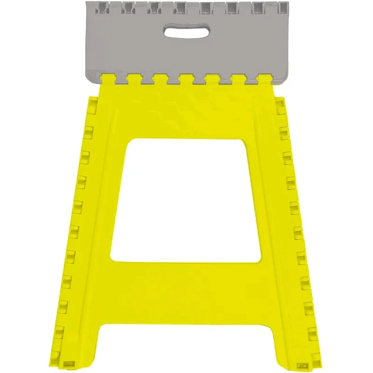 Стремянка -табурет пластик большая складная Color-X серо-желтая