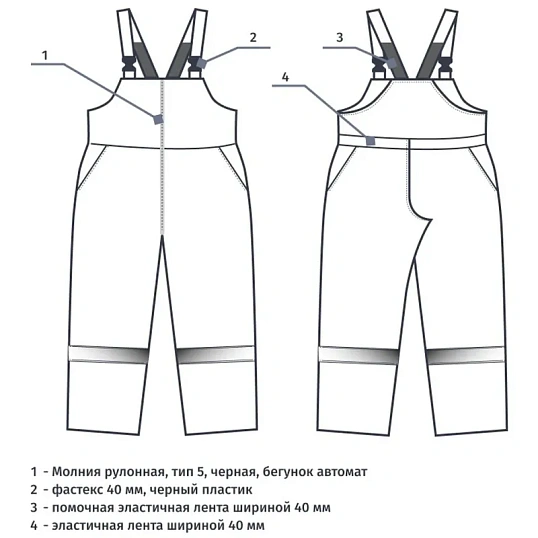 Полукомбинезон рабочий зимний женский з46-ПК синий (р.64-66) 170-176