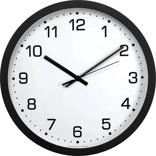 Часы настенные Troyka, диаметр 30см, кольцо пластик - черный 77760754