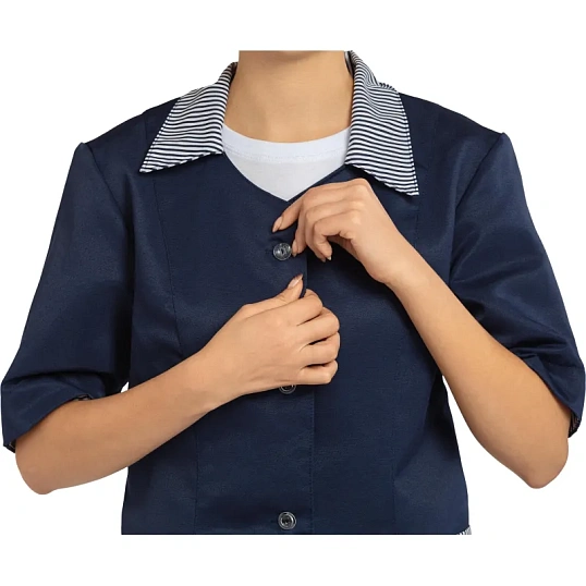 Костюм для горничных и уборщиц женский у07-КБР т.син  (р.52-54) 158-164