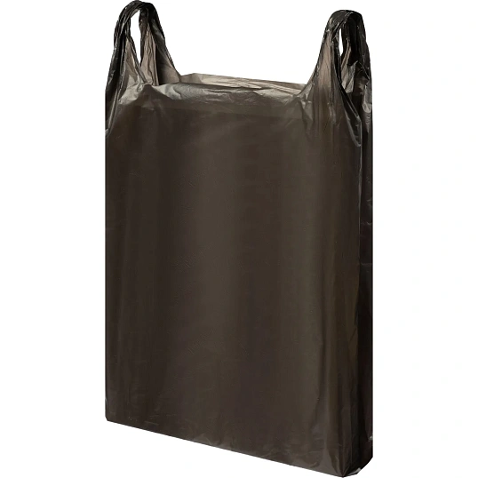 Пакет-майка ПНД 40+18x70 см, черный, усиленный, 30 мкм, 100 шт./уп. 