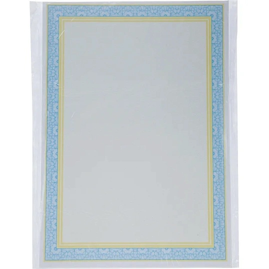 Сертификат-бумага А4 Attache 50 шт/уп двойная рамка бирюза + оранжевая ID11