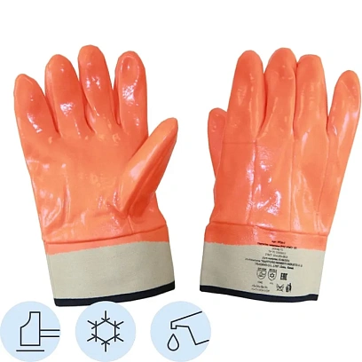Перчатки защитные нефтеморозостойкие ПВХ утепленные р-р 11 манжет крага