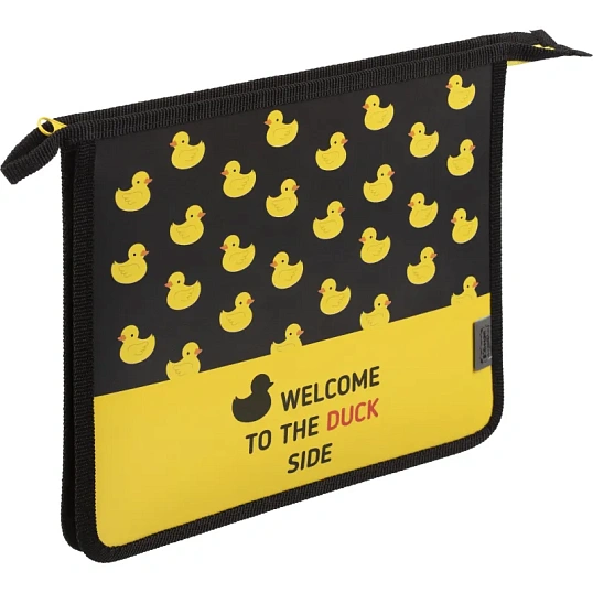 Папка для тетрадей Комус Класс Утки, А5, молния, пластик ПТ-735