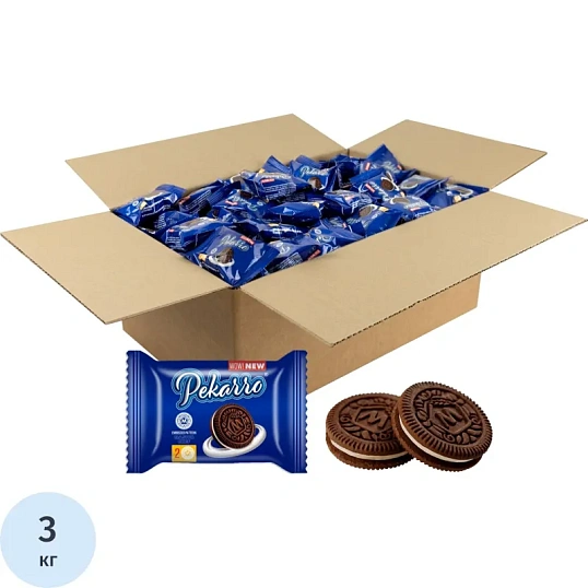 Печенье Pekarro с какао и нач. с ванил. вкусом, 3кг/уп