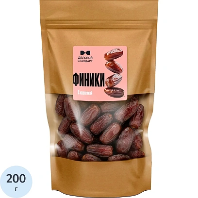 Финики  Деловой Стандарт сушеные с косточкой, 200г