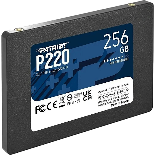 SSD накопитель PATRIOT P220 256Gb 2.5, SATA(P220S256G25)