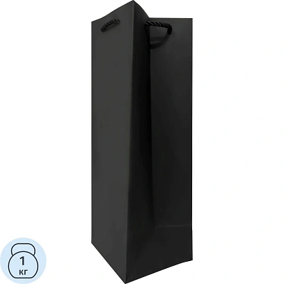 Пакет из гладкой дизайнерской бумаг. Ручки -декоративный шнур/SPB26-Bllack