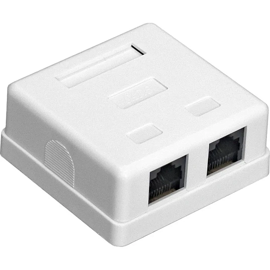 Розетка внешняя двойная ExeGate SM2-RJ45-C5 RJ-45 кат.5/5E UTP Krone/110