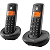 Радиотелефон Motorola DECT E202,цвет Черный), комплект из 2 трубок