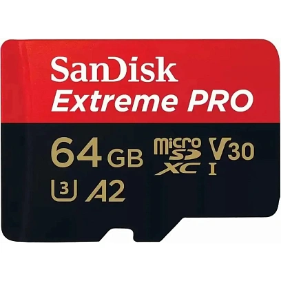 Карта памяти SanDisk mic.SDXC Cl.10 UHS-I A2 C10 V30 U3 SDSQXCU-064G-GN6MA