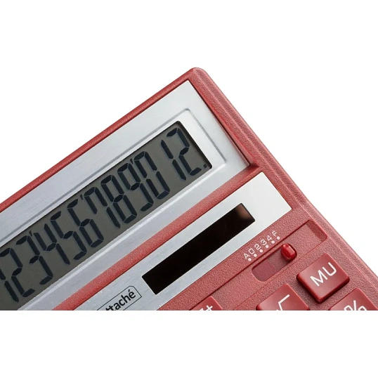 Калькулятор настольный ПОЛН.Attache AF-888,12р,дв.пит,204x158мм, темно-крас