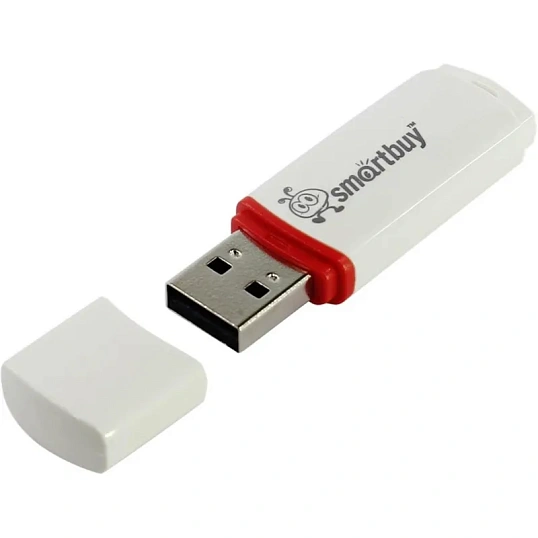 Флеш-память Smartbuy Crown, 8Gb, USB 2.0, бел, SB8GBCRW-W