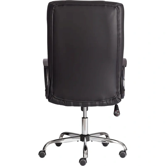 Кресло UT_Easy Chair Boston хром, (черн. подлок), кож/зам, черный, 36-6