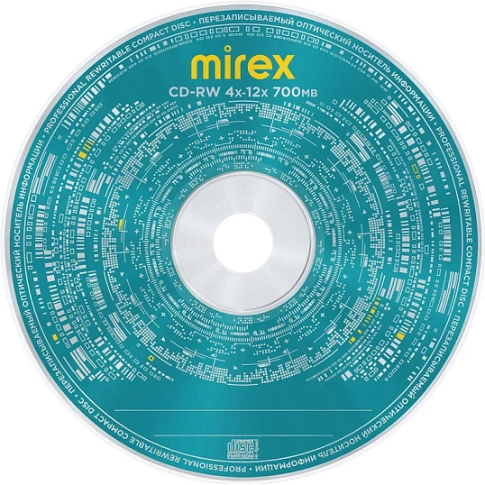 Носители информации CD-RW Mirex 700Mb/12х/Cake 50шт/уп 50/300(UL121002A8B)