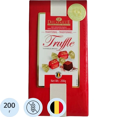 Конфеты Delafaille Трюфели шоколадные традиционные, 200г