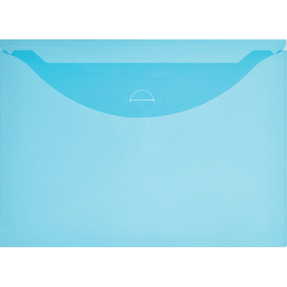 Папка-конверт с клапаном 180 синий прозрачный 10 шт/уп