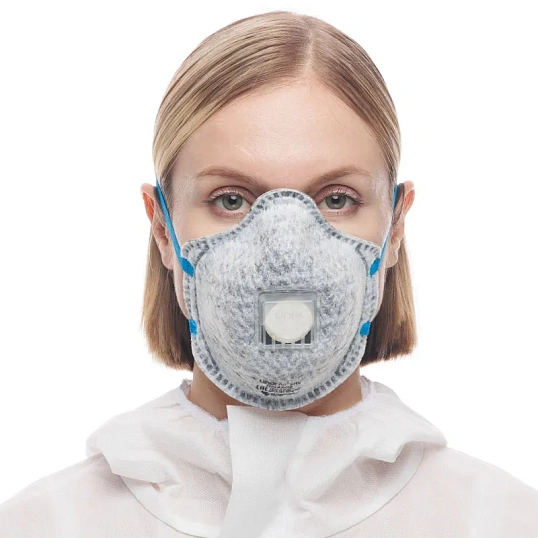 Полумаска фильтрующая UNIX Air 612V FFP2 R D/В0/Е0 3шт/уп