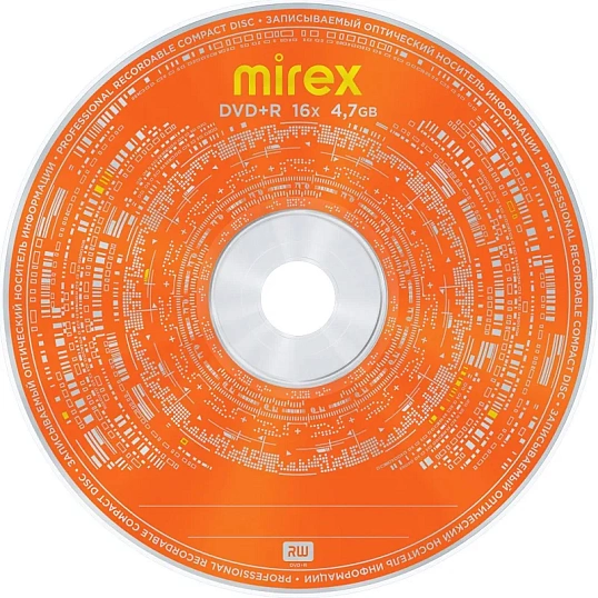 Носители информации DVD+R Mirex 16X 4,7Gb 50шт/уп (50/500) (UL130013A1T)