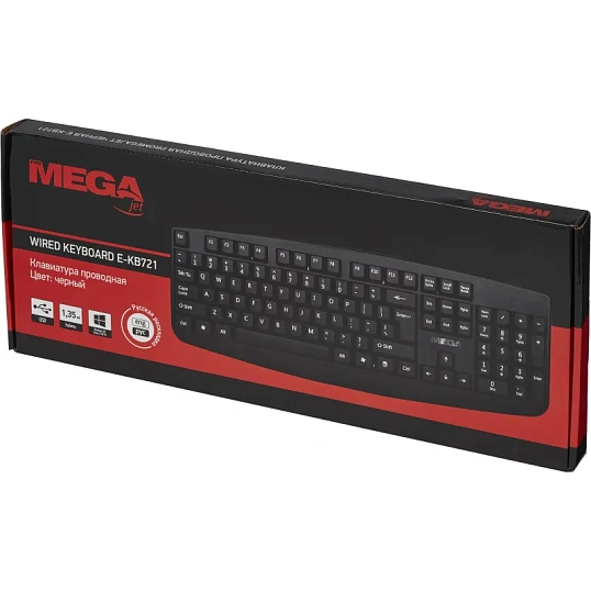 Клавиатура E-KB721 черная, USB, 104кн BT-JKB-003/E-KB721