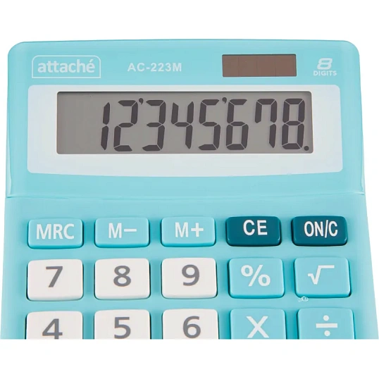 Калькулятор настольный КОМП Attache, AС-223M,8р,дв. пит, мятный,134x107x34